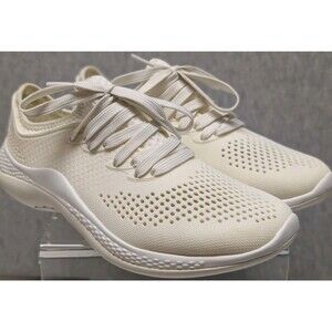Crocs Literide 360 Pacer Running Sneakers Womens Beige Lace-Up Low Top Size 8